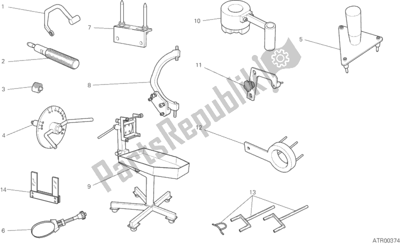 All parts for the 001 - Workshop Service Tools, Engine of the Ducati Monster 1200 R USA 2018